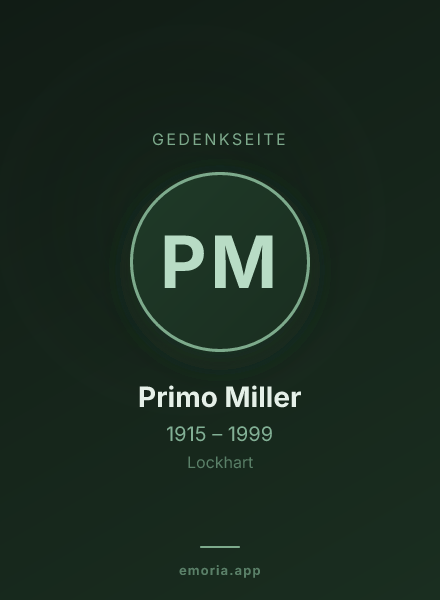 Gedenkportrait von Primo Miller