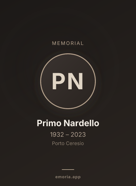 Memorial portrait of Primo Nardello