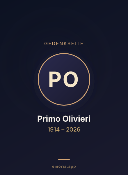 Gedenkportrait von Primo Olivieri