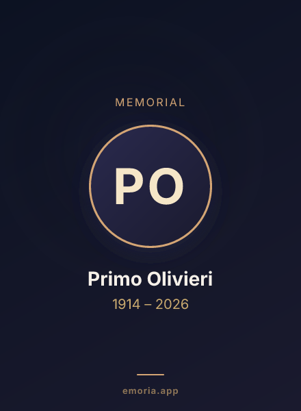 Memorial portrait of Primo Olivieri