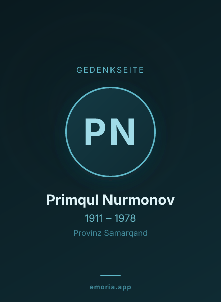 Gedenkportrait von Primqul Nurmonov