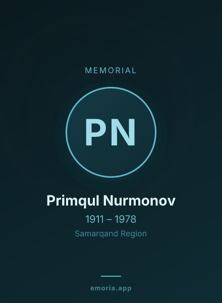 Memorial portrait of Primqul Nurmonov