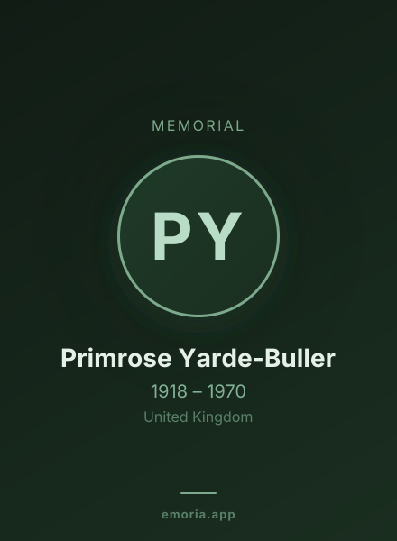Memorial portrait of Primrose Yarde-Buller