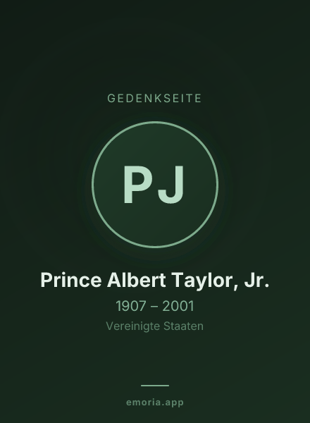 Gedenkportrait von Prince Albert Taylor, Jr.