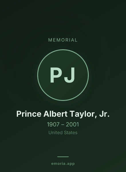 Memorial portrait of Prince Albert Taylor, Jr.
