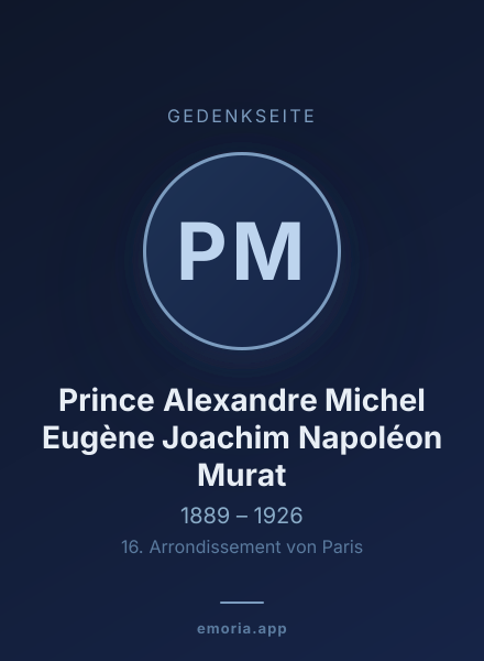 Gedenkportrait von Prince Alexandre Michel Eugène Joachim Napoléon Murat