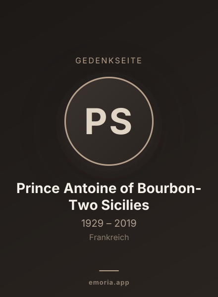 Gedenkportrait von Prince Antoine of Bourbon-Two Sicilies