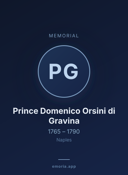 Memorial portrait of Prince Domenico Orsini di Gravina