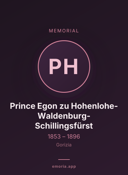 Memorial portrait of Prince Egon zu Hohenlohe-Waldenburg-Schillingsfürst