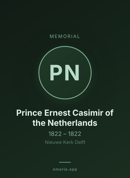Memorial portrait of Prince Ernest Casimir of the Netherlands