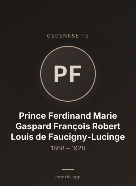 Gedenkportrait von Prince Ferdinand Marie Gaspard François Robert Louis de Faucigny-Lucinge