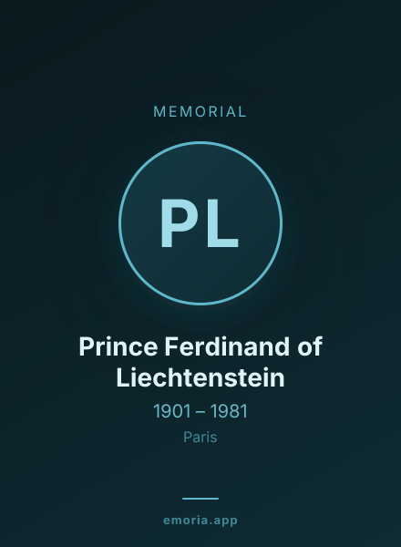 Memorial portrait of Prince Ferdinand of Liechtenstein