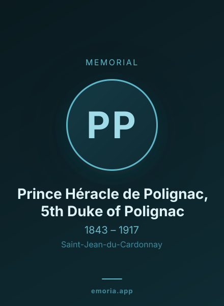 Memorial portrait of Prince Héracle de Polignac, 5th Duke of Polignac