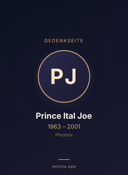Gedenkportrait von Prince Ital Joe