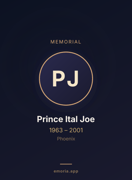 Memorial portrait of Prince Ital Joe