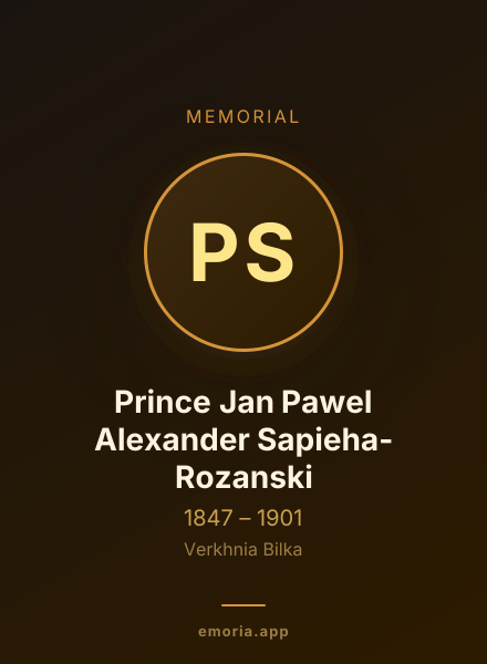 Memorial portrait of Prince Jan Pawel Alexander Sapieha-Rozanski