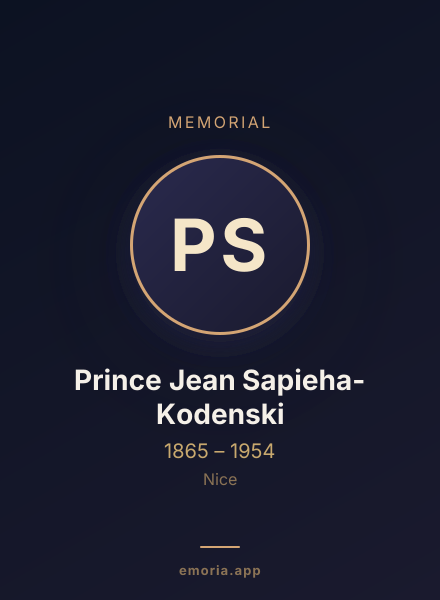 Memorial portrait of Prince Jean Sapieha-Kodenski