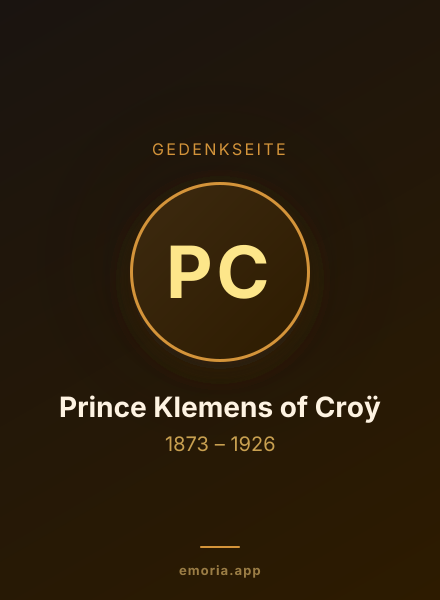 Gedenkportrait von Prince Klemens of Croÿ