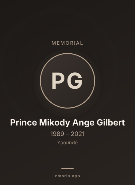 Memorial portrait of Prince Mikody Ange Gilbert