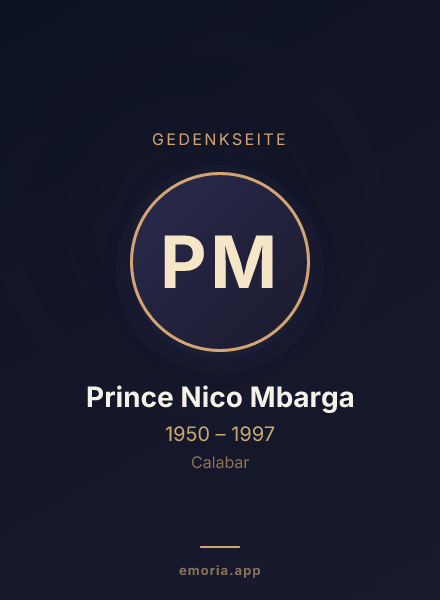 Gedenkportrait von Prince Nico Mbarga