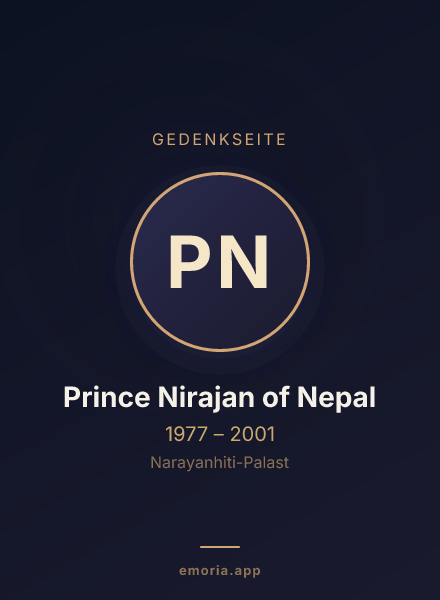 Gedenkportrait von Prince Nirajan of Nepal