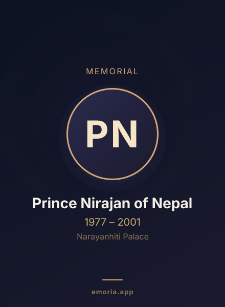 Memorial portrait of Prince Nirajan of Nepal