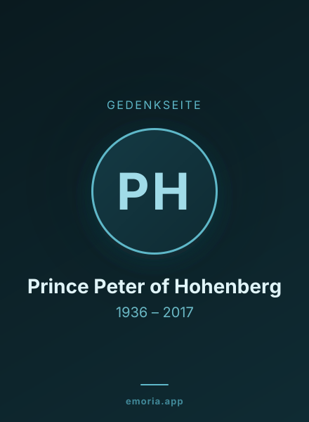 Gedenkportrait von Prince Peter of Hohenberg