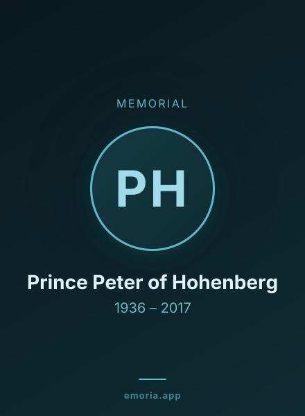 Memorial portrait of Prince Peter of Hohenberg