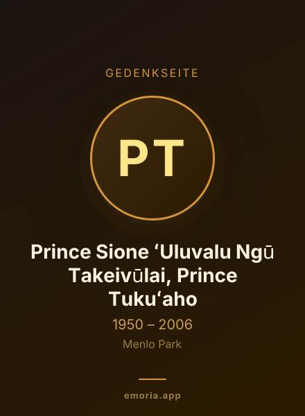 Gedenkportrait von Prince Sione ʻUluvalu Ngū Takeivūlai, Prince Tukuʻaho
