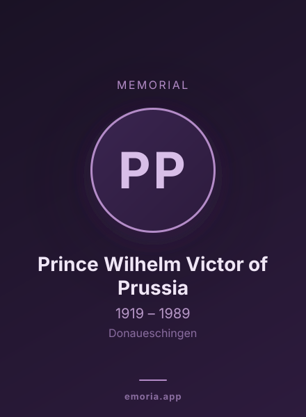 Memorial portrait of Prince Wilhelm Victor of Prussia
