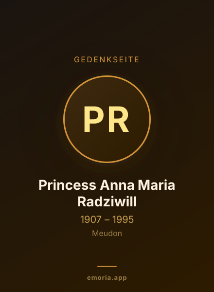 Gedenkportrait von Princess Anna Maria Radziwill