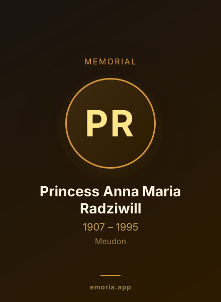 Memorial portrait of Princess Anna Maria Radziwill