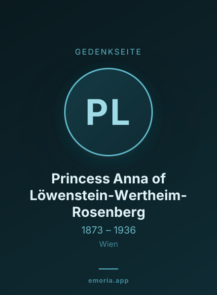 Gedenkportrait von Princess Anna of Löwenstein-Wertheim-Rosenberg