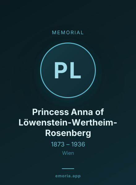 Memorial portrait of Princess Anna of Löwenstein-Wertheim-Rosenberg