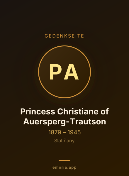 Gedenkportrait von Princess Christiane of Auersperg-Trautson
