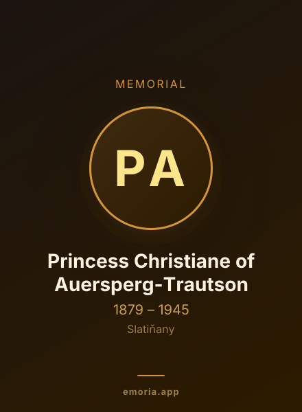 Memorial portrait of Princess Christiane of Auersperg-Trautson