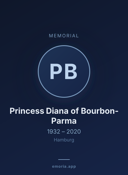 Memorial portrait of Princess Diana of Bourbon-Parma