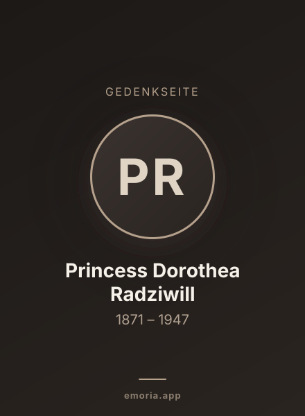 Gedenkportrait von Princess Dorothea Radziwill