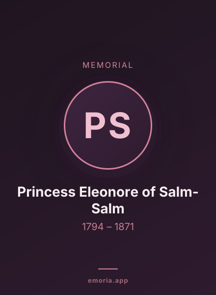 Memorial portrait of Princess Eleonore of Salm-Salm