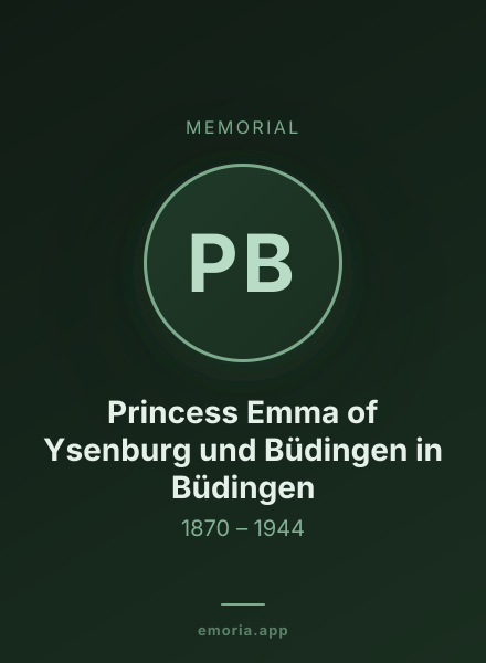Memorial portrait of Princess Emma of Ysenburg und Büdingen in Büdingen