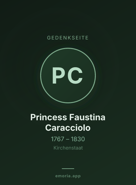 Gedenkportrait von Princess Faustina Caracciolo