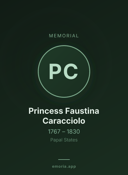 Memorial portrait of Princess Faustina Caracciolo