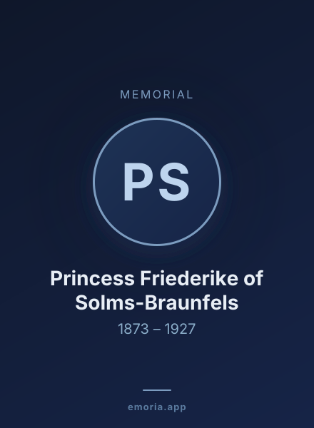 Memorial portrait of Princess Friederike of Solms-Braunfels