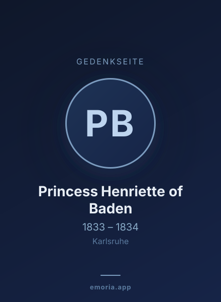 Gedenkportrait von Princess Henriette of Baden