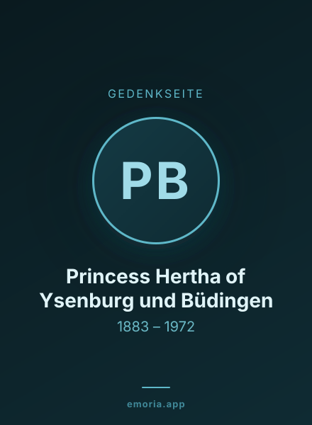 Gedenkportrait von Princess Hertha of Ysenburg und Büdingen