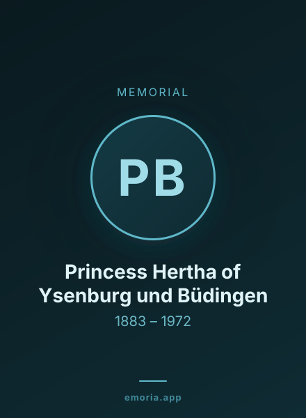 Memorial portrait of Princess Hertha of Ysenburg und Büdingen