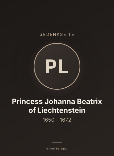 Gedenkportrait von Princess Johanna Beatrix of Liechtenstein