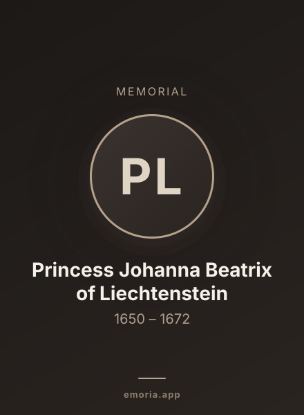 Memorial portrait of Princess Johanna Beatrix of Liechtenstein