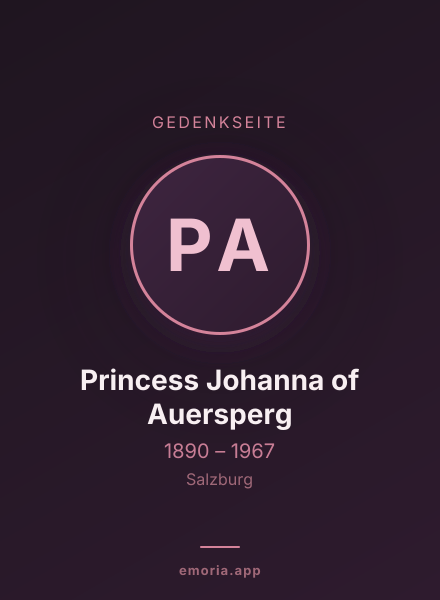 Gedenkportrait von Princess Johanna of Auersperg