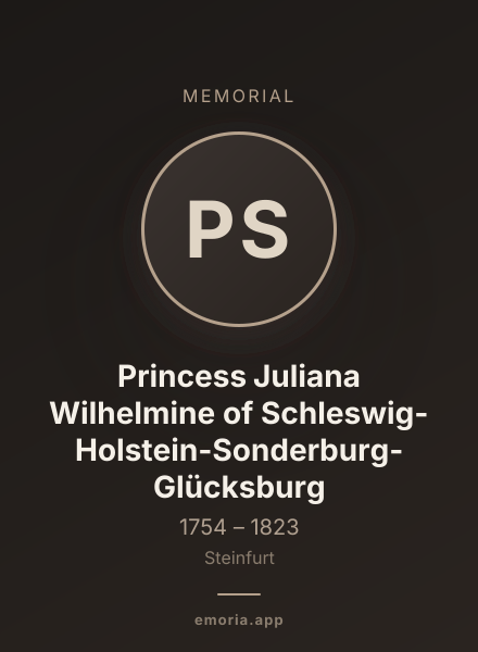 Memorial portrait of Princess Juliana Wilhelmine of Schleswig-Holstein-Sonderburg-Glücksburg